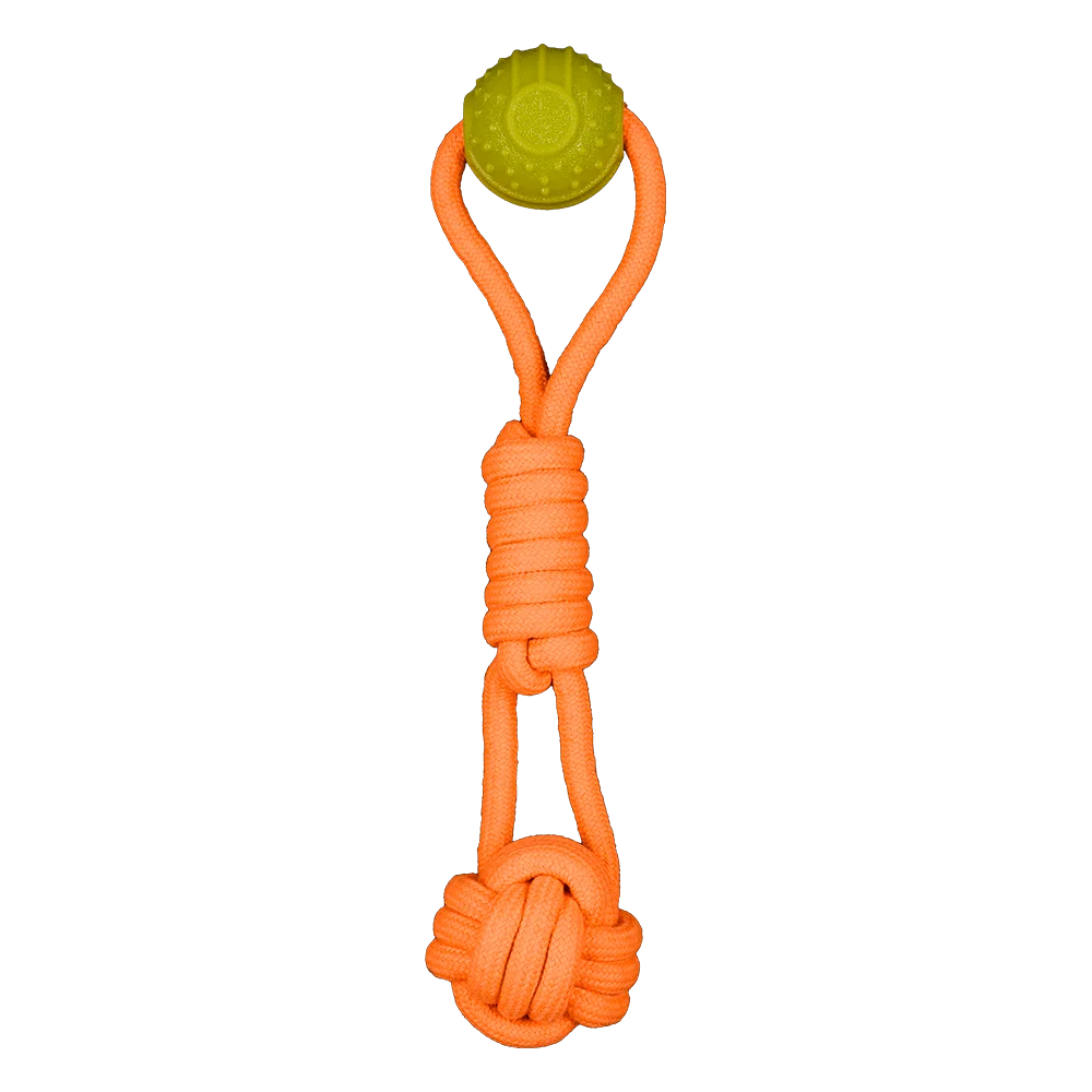 AnimAll GrizZzly CrossFit Rope with Ball for Dogs, Orange, 41x7x7 cm