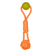 AnimAll GrizZzly CrossFit Rope with Ball for Dogs, Orange, 41x7x7 cm