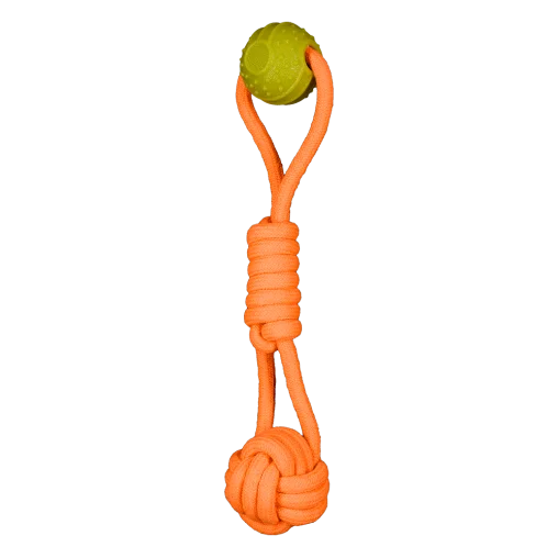 AnimAll GrizZzly CrossFit Rope with Ball for Dogs, Orange, 41x7x7 cm