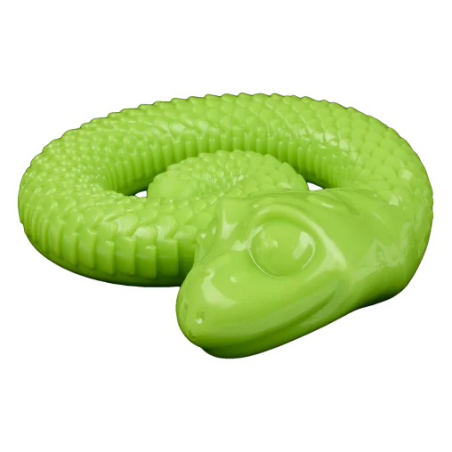 AnimAll GrizZzly Squeaky Snake Dog Toy, Green, 18.4x15x5.6 cm