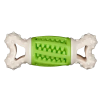 AnimAll GrizZzly Dog Toy: Squeaky Teething Bone, Green, 14.2x5.7x4.7 cm