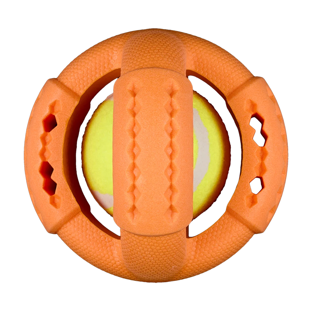 AnimAll GrizZzly CrossFit Tennis Ball for Dogs, Orange, L 11.2 cm