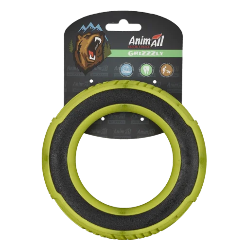 AnimAll GrizZzly dog ​​toy, super ring, green, 15 cm