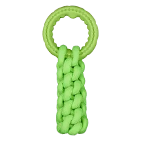 AnimAll GrizZzly CrossFit Rope Toy with Ring for Dogs, Green, 24x10x6 cm