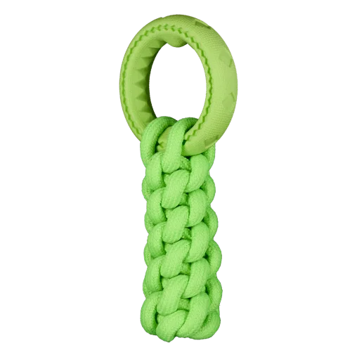 AnimAll GrizZzly CrossFit Rope Toy with Ring for Dogs, Green, 24x10x6 cm