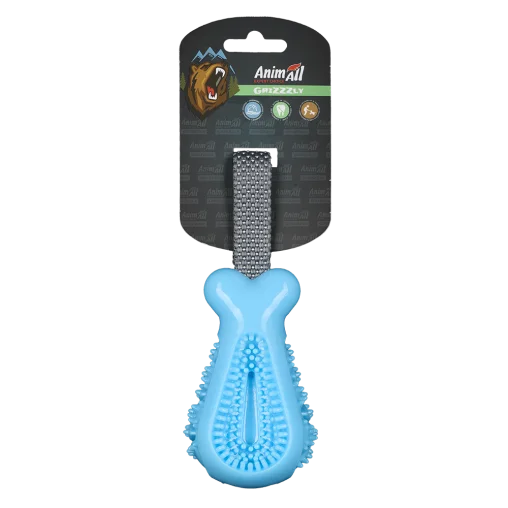 AnimAll GrizZzly Chicken Leg Squeaky Dog Toy, Blue, 25x7.2x5.8 cm