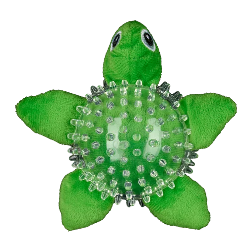 AnimAll GrizZzly Soft Toy Turtle with Squeaker for Dogs, Green, 9 cm