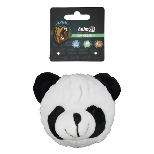 AnimAll GrizZzly Panda Soft Toy with Squeaker for Dogs, polyester, 9 cm