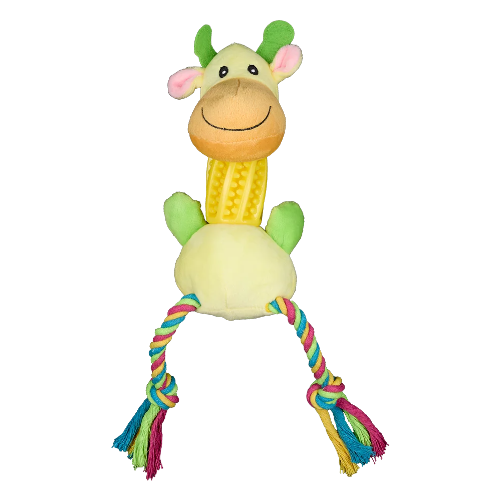 AnimAll GrizZzly Soft Toy Giraffe with Squeaker for Dogs, polyester, 30x13x10 cm