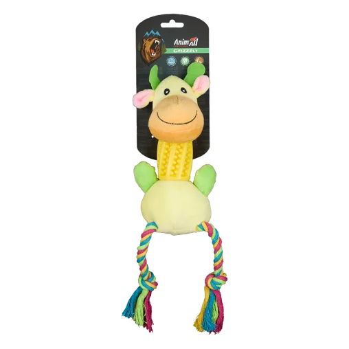AnimAll GrizZzly Soft Toy Giraffe with Squeaker for Dogs, polyester, 30x13x10 cm
