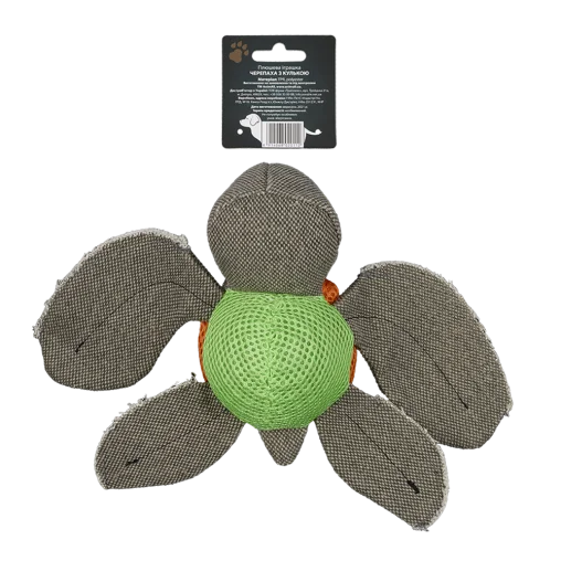 AnimAll GrizZzly Soft Squeaky Turtle Dog Toy, Green, 20x26x9 cm