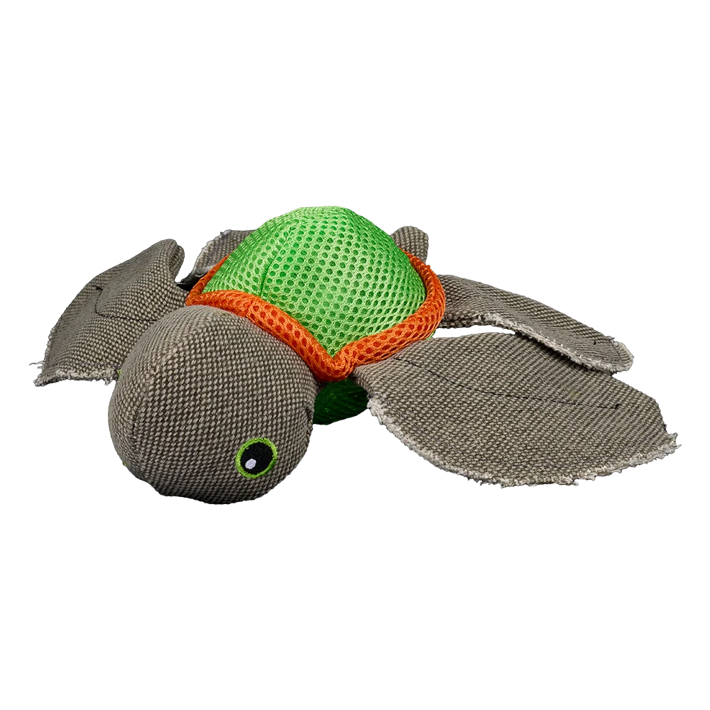 AnimAll GrizZzly Soft Squeaky Turtle Dog Toy, Green, 20x26x9 cm
