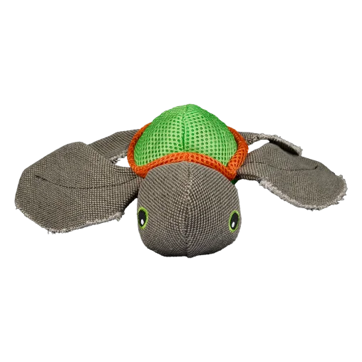 AnimAll GrizZzly Soft Squeaky Turtle Dog Toy, Green, 20x26x9 cm