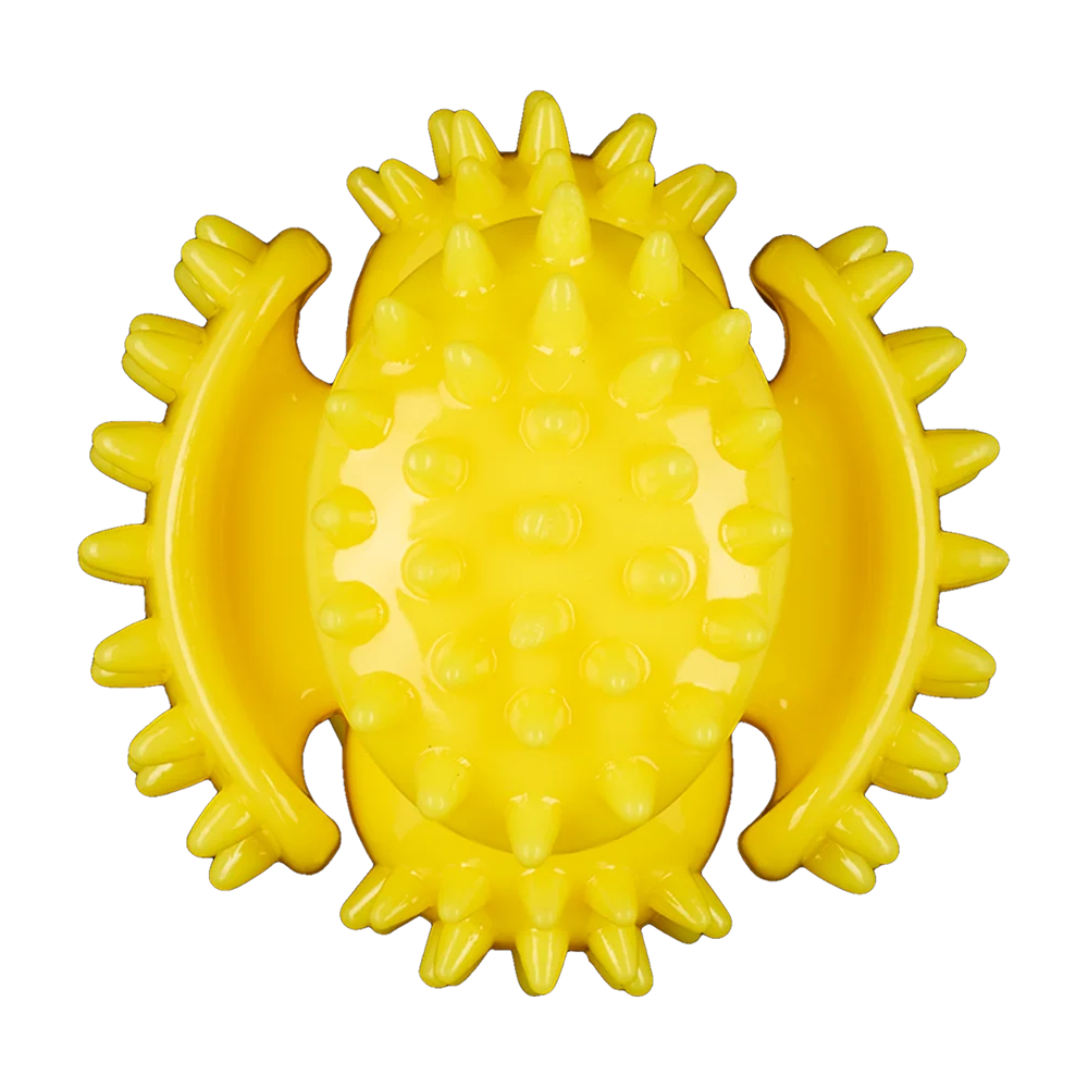 AnimAll GrizZzly Multi-Ball Toy with Squeaker for Dogs, Yellow, S 7.5 cm