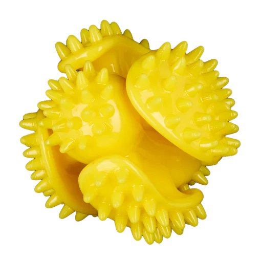 AnimAll GrizZzly Multi-Ball Toy with Squeaker for Dogs, Yellow, S 7.5 cm