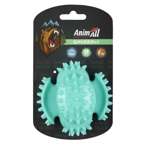 AnimAll GrizZzly Multi-Ball Toy with Squeaker for Dogs, Mint, M 9.3 cm