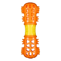 AnimAll GrizZzly Multi-Bone Toy with Squeaker for Dogs, Orange, S 18.7x6x4.2 cm