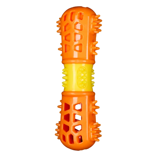 AnimAll GrizZzly Multi-Bone Toy with Squeaker for Dogs, Orange, S 18.7x6x4.2 cm
