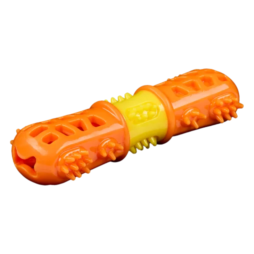 AnimAll GrizZzly Multi-Bone Toy with Squeaker for Dogs, Orange, S 18.7x6x4.2 cm