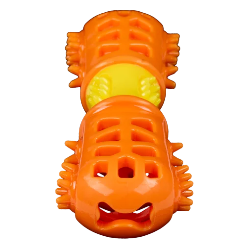 AnimAll GrizZzly Multi-Bone Toy with Squeaker for Dogs, Orange, S 18.7x6x4.2 cm