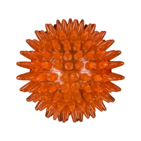 AnimAll GrizZzly Spiky Squeaky Ball for Dogs, Orange, 6.4 cm