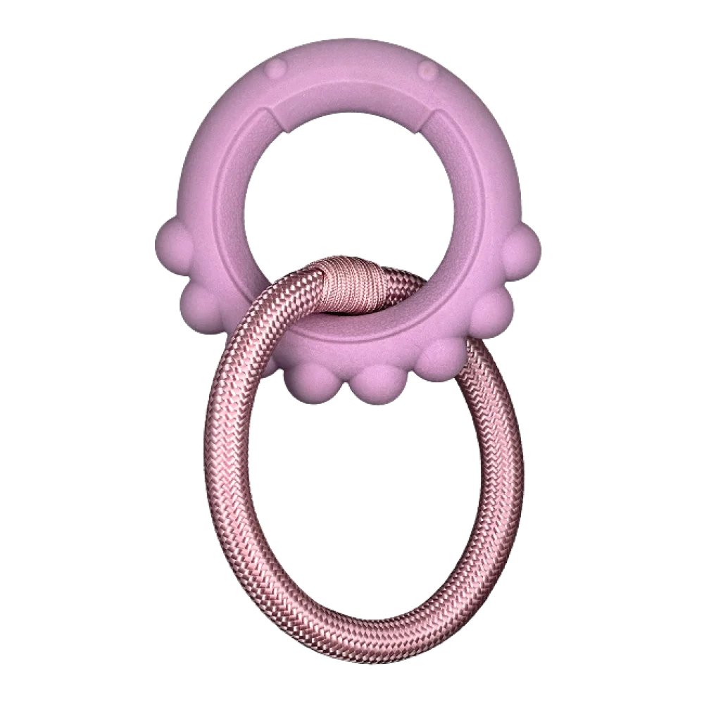 AnimAll GrizZzly Baby toy, octopus with a rope, pink lavender, 13.5×12.8×2.6 cm