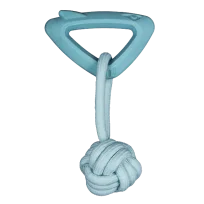 Іграшка AnimAll GrizZzly Baby, акула з канатом, мʼятна, 15.8×10.2×2.8 см