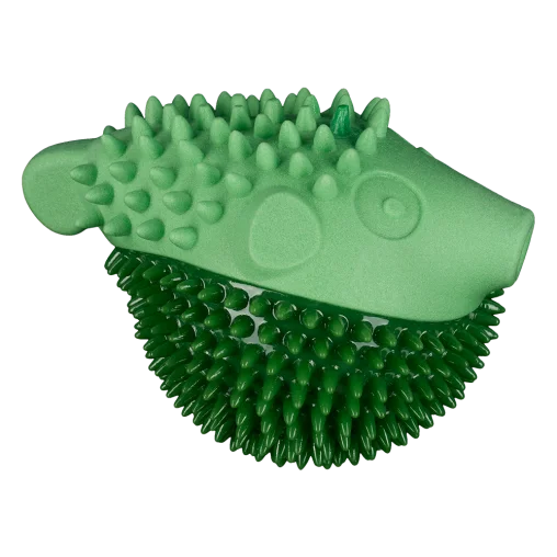 AnimAll GrizZzly Fugu Fish Squeaky Dog Toy, Green, 12.1x9x8.9 cm