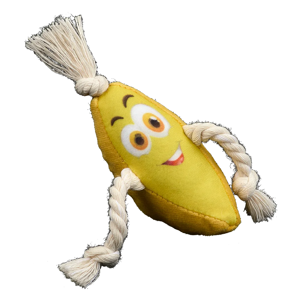 AnimAll GrizZzly Banana Dog Toy with Squeaker, 12x4x6 cm