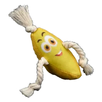 AnimAll GrizZzly Banana Dog Toy with Squeaker, 12x4x6 cm