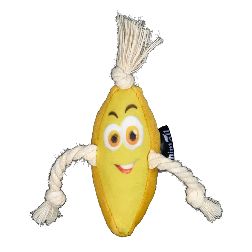 AnimAll GrizZzly Banana Dog Toy with Squeaker, 12x4x6 cm