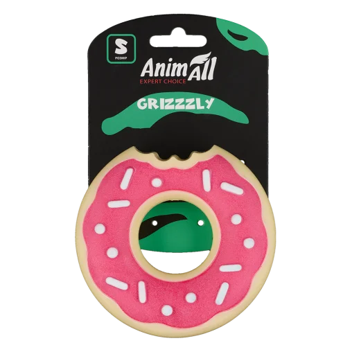 Іграшка AnimAll GrizZzly Пончик для собак, колір рожевий, розмір S 11,4х11,4х3,1 см