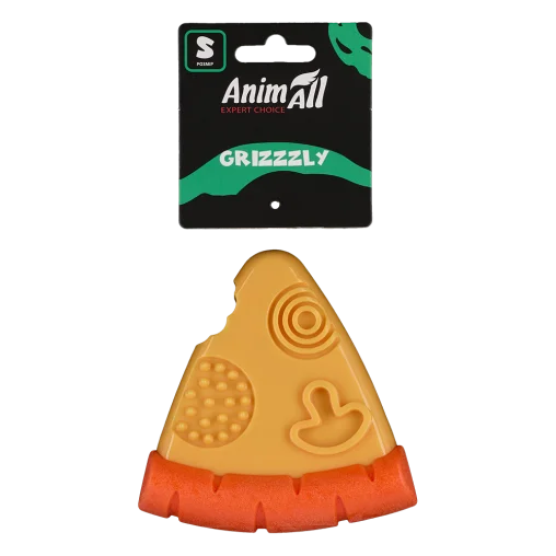 Іграшка AnimAll GrizZzly Піцца для собак, колір жовто-помаранчевий, S 11,6х11,5х4,1 см