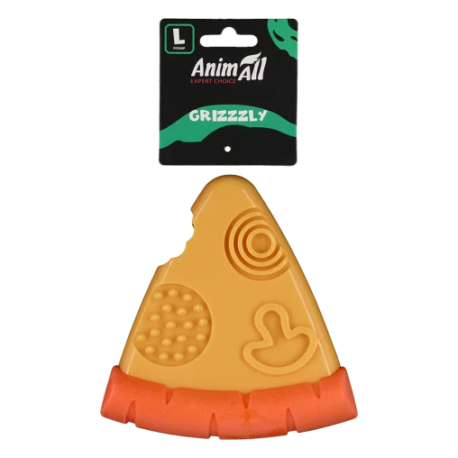 Іграшка AnimAll GrizZzly Піцца для собак, колір жовто-помаранчевий, L 15,3х14,8х4,7 см