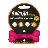 Іграшка AnimAll Fun Тренувальна шипована кістка для собак, з ароматом ванілі, колір кораловий, 8 см