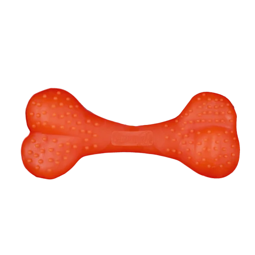 AnimAll Fun Dog Training Spiked Bone Toy, Vanilla Scented, Orange, 12 cm