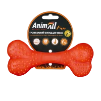 Іграшка AnimAll Fun Тренувальна шипована кістка для собак, з ароматом ванілі, колір помаранчевий, 15 см