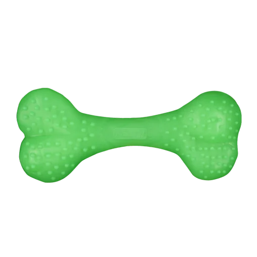 AnimAll Fun Dog Training Spiked Bone Toy, Vanilla Scented, Green, 15 cm