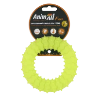 Іграшка AnimAll Fun Тренувальне шиповане кільце для собак, з ароматом ванілі, колір жовтий, 12 см