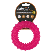 Іграшка AnimAll Fun Тренувальне шиповане кільце для собак, з ароматом ванілі, колір кораловий, 12 см