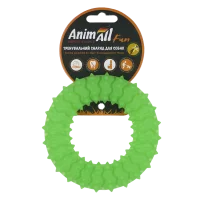 Іграшка AnimAll Fun Тренувальне шиповане кільце для собак, з ароматом ванілі, колір зелений, 12 см
