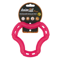 Іграшка AnimAll Fun Тренувальне кільце для собак, з ароматом ванілі, колір кораловий, 15 см