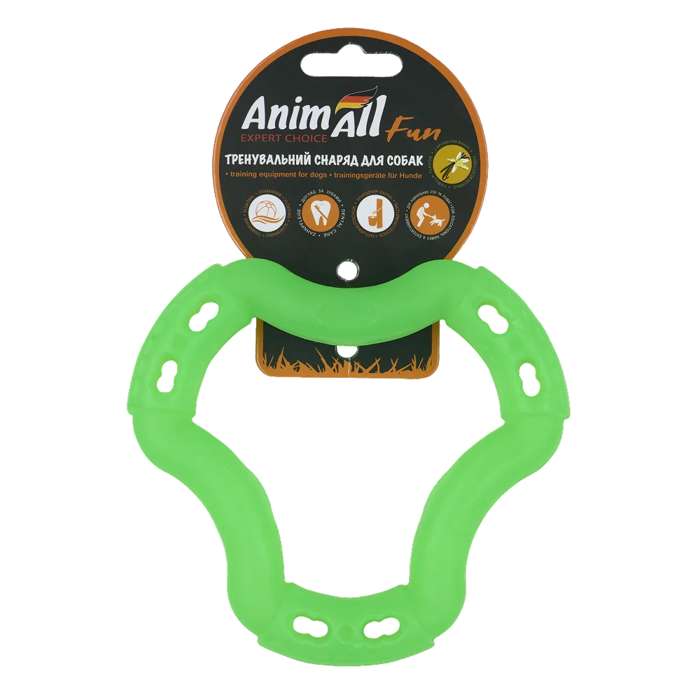 AnimAll Fun Dog Training Ring, Vanilla Scented, Green, 15 cm