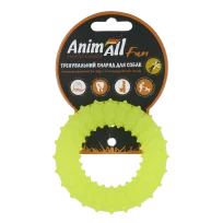 Іграшка AnimAll Fun Тренувальне шиповане кільце для собак, з ароматом ванілі, колір жовтий, 9 см