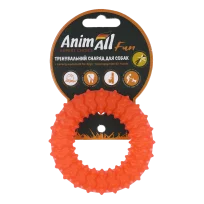 Іграшка AnimAll Fun Тренувальне шиповане кільце для собак, з ароматом ванілі, колір помаранчевий, 9 см