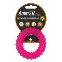 Іграшка AnimAll Fun Тренувальне шиповане кільце для собак, з ароматом ванілі, колір кораловий, 9 см