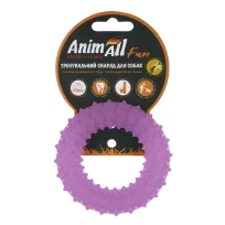 Іграшка AnimAll Fun Тренувальне шиповане кільце для собак, з ароматом ванілі, колір фіолетовий, 9 см