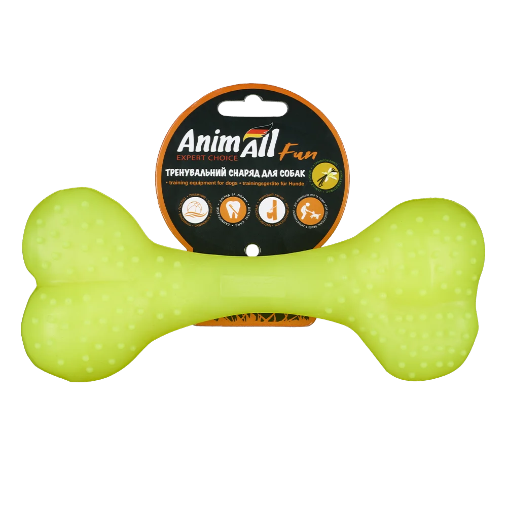 AnimAll Fun Vanilla-Scented Training Bone For Dogs, Yellow, 25 cm