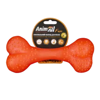 Іграшка AnimAll Fun Тренувальна шипована кістка для собак, з ароматом ванілі, колір помаранчевий, 25 см