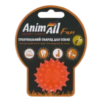 Іграшка AnimAll Fun Тренувальний шипований мʼяч «Каштан» для собак, з ароматом ванілі, колір помаранчевий, 5 см
